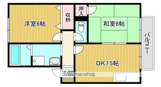 TタウンC・D棟(2DK/2階)の間取り写真
