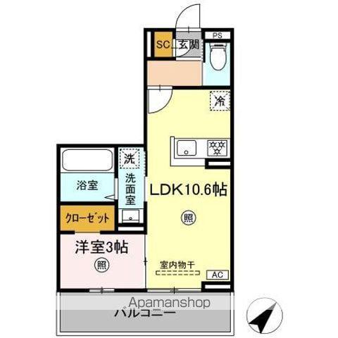 LUMIERE 33(1LDK/2階)の間取り写真