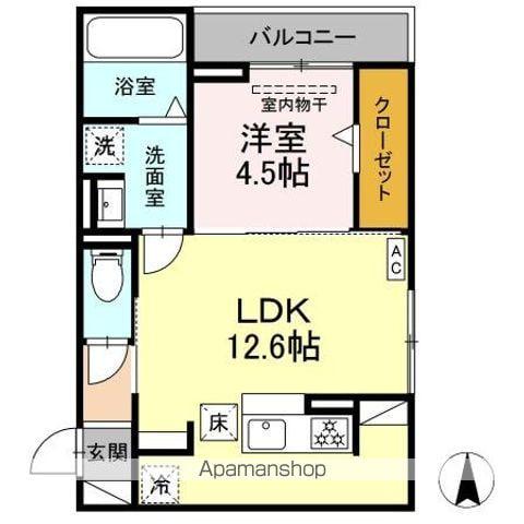FLEGLEY(1LDK/1階)の間取り写真