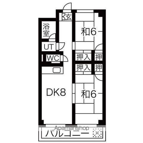 NTビル白壁(2DK/9階)の間取り写真