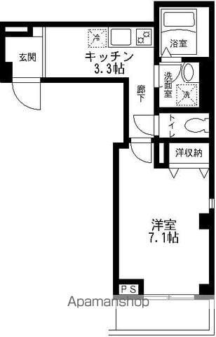ボナール勝田台(1K/2階)の間取り写真