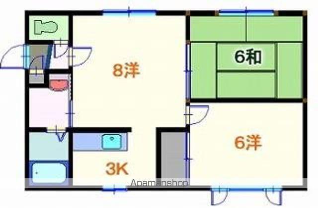 クリスタルF(2LDK/1階)の間取り写真