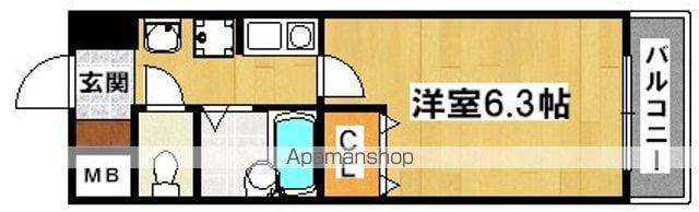 山本グリーンヴィレッジⅠ(1K/4階)の間取り写真