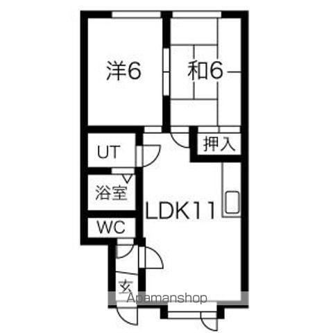 ハイツノースI(2LDK/2階)の間取り写真