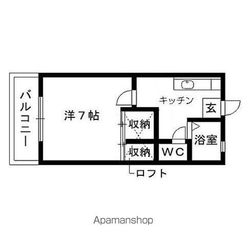 アブニールⅡ(1K/1階)の間取り写真