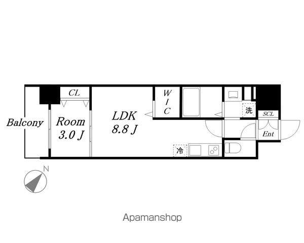 ノースGRANDE栄生(1LDK/6階)の間取り写真