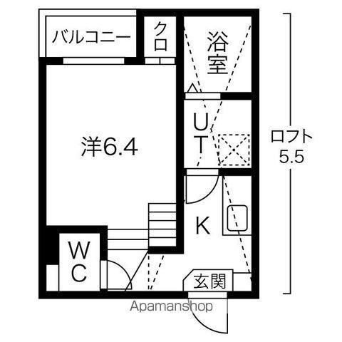 エスハウス(1K/1階)の間取り写真