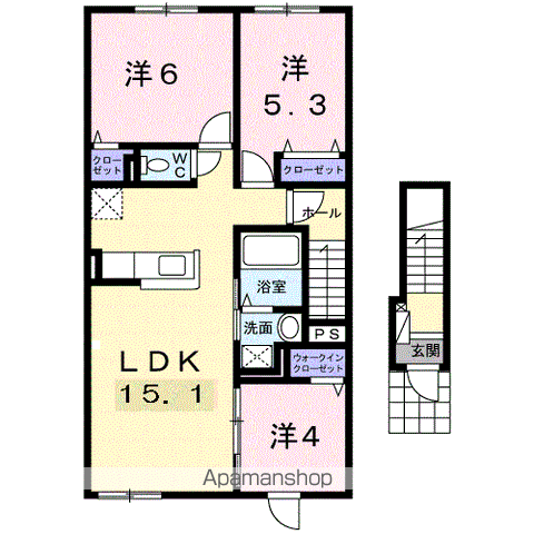 パーク ヴィラ(3LDK/2階)の間取り写真