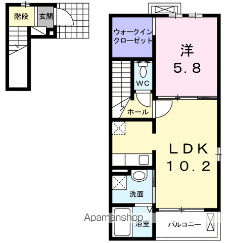 サンリット・ヴィラⅢ(1LDK/2階)の間取り写真