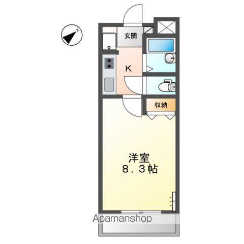 サンパティオ幸本Ⅱ(1K/2階)の間取り写真