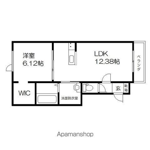 プラシード5(1LDK/1階)の間取り写真