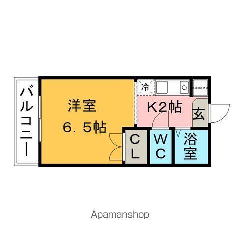 シャトレ隈Ⅲ(1K/1階)の間取り写真