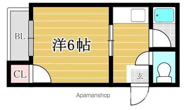 スカイハイツ大橋32(1K/2階)の間取り写真