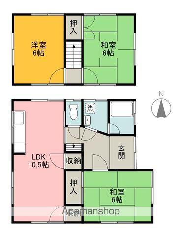 愛媛県松山市 2階建 築37年(3LDK)の間取り写真