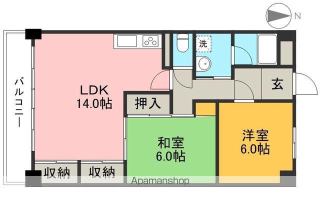 サンコート桟橋南(2LDK/5階)の間取り写真