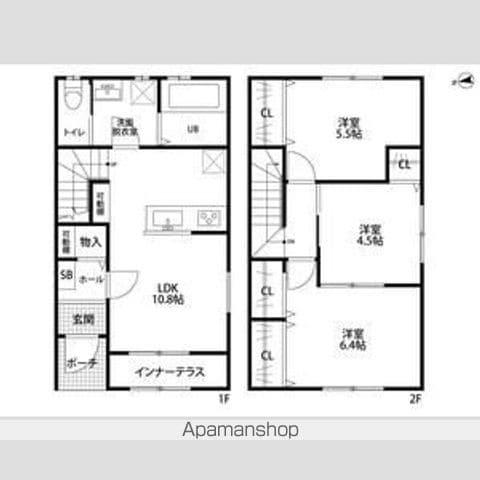 リーブルファイン黒野Ⅱ(3LDK/1階)の間取り写真