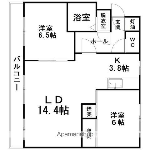 駒場ハイツ(2LDK/1階)の間取り写真