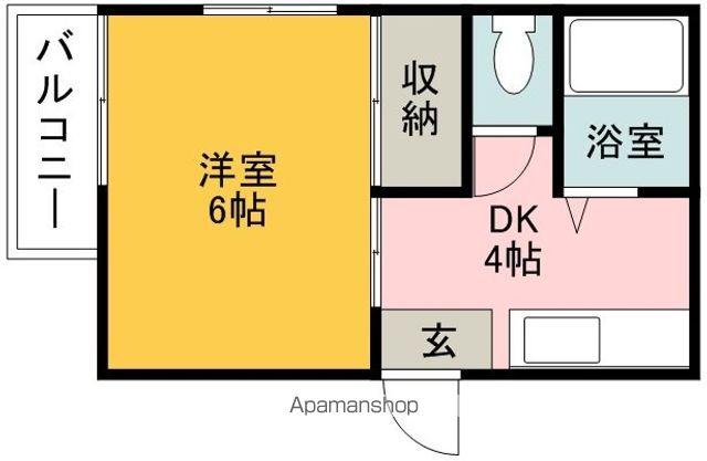 マンションクレール(1DK/2階)の間取り写真