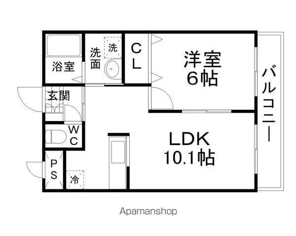 プチフルール千(1LDK/1階)の間取り写真