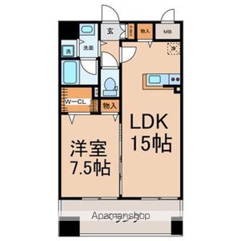 名古屋市名城線 東別院駅 徒歩6分 12階建 築19年(1LDK/6階)の間取り写真