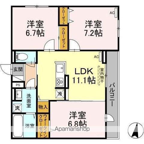 セレスティア江戸川(3LDK/2階)の間取り写真