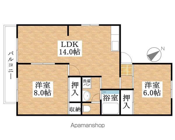 パークサイド鈴A(2LDK/2階)の間取り写真