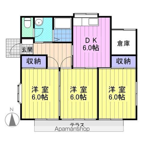 東北本線 陸前山王駅 徒歩8分 1階建 築38年(3DK)の間取り写真