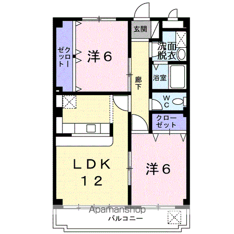 アーバンドリーム(2LDK/4階)の間取り写真