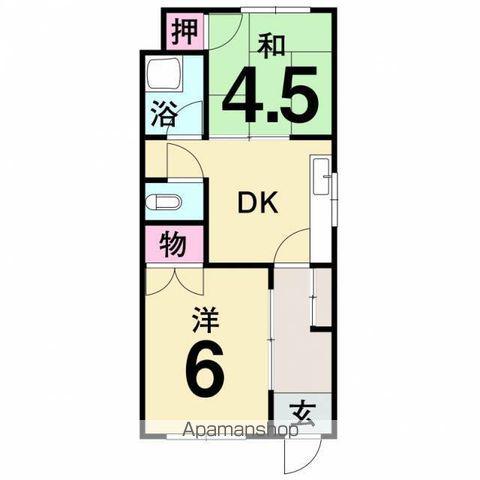 藤田第二アパート(2DK/2階)の間取り写真