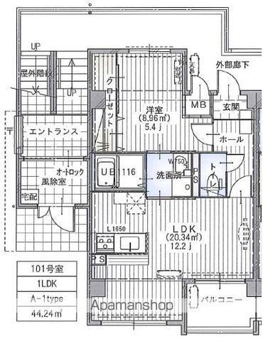 リドリークライトン(1LDK/2階)の間取り写真