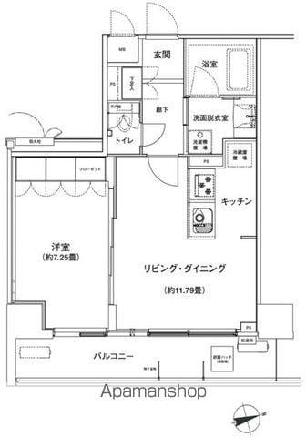 アンビエンテ駒込(1LDK/3階)の間取り写真