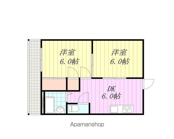 アーバンヒルズ土居田(2DK/4階)の間取り写真