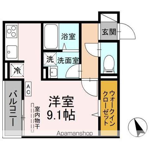 パル・リアン(ワンルーム/1階)の間取り写真