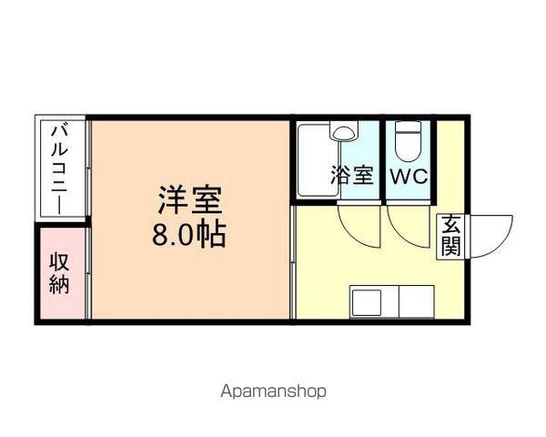 富山地鉄富山市内線 富山駅駅 徒歩28分 3階建 築32年(1K/3階)の間取り写真