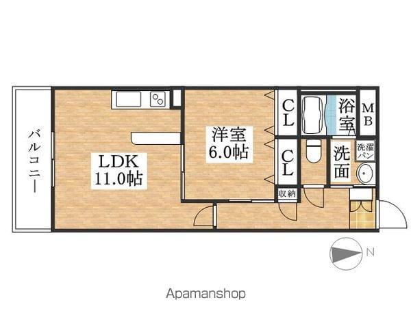 プリミエール斎藤(1LDK/2階)の間取り写真