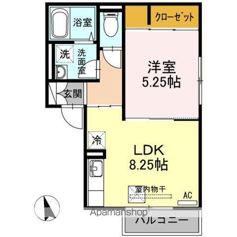 ブランチ田宮(1LDK/1階)の間取り写真