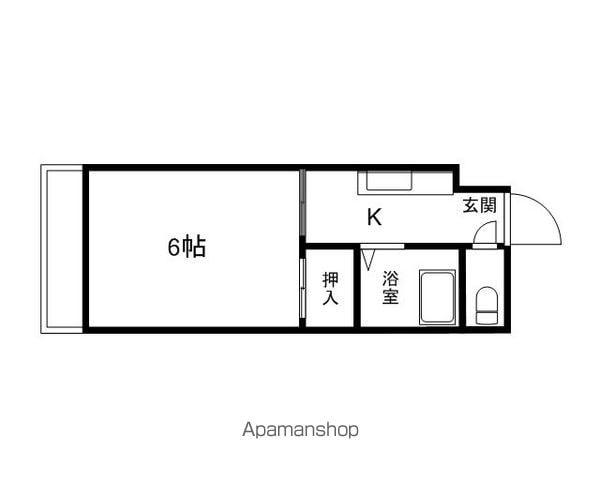 ドムス・ミワ東館(1K/1階)の間取り写真