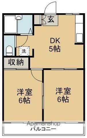サンステージ上助任(2DK/1階)の間取り写真
