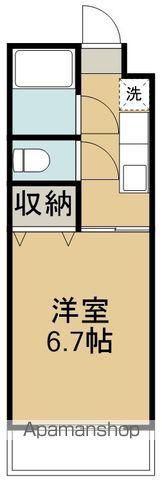 ヒロハウス(ワンルーム/2階)の間取り写真