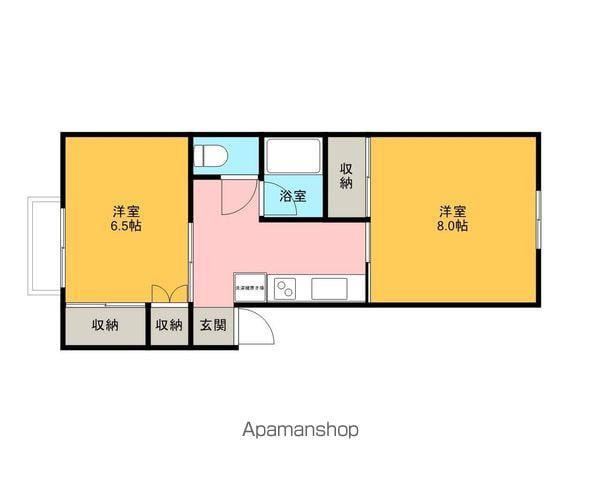 メゾンド菅原三八F(2DK/1階)の間取り写真
