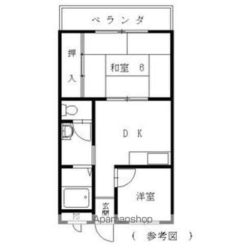 ハイツリヴェール(2DK/1階)の間取り写真