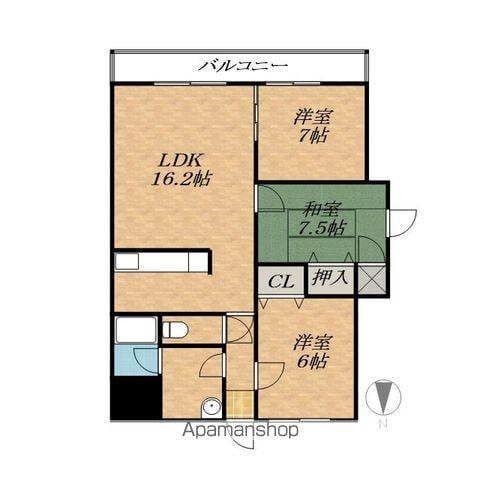 まるせん第2ハイム(3LDK/3階)の間取り写真