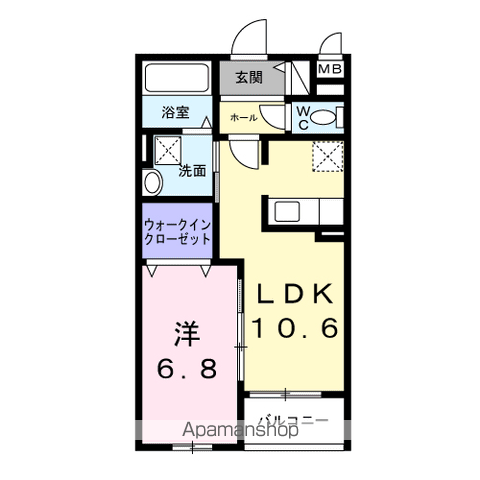 ヴェールフォンセ(1LDK/2階)の間取り写真