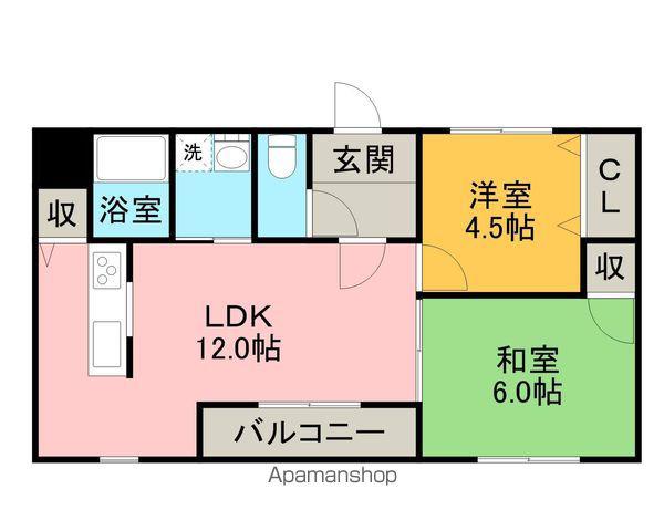 シャトー今井(2LDK/1階)の間取り写真