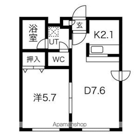 植物園ハイム(1LDK/4階)の間取り写真