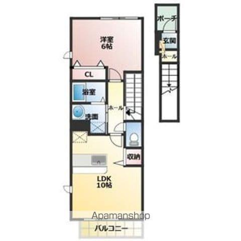 ヴィオラ・トゥール(1LDK/2階)の間取り写真