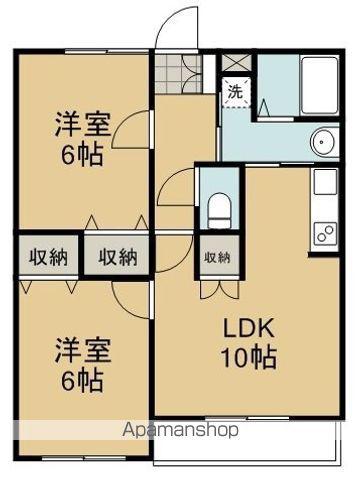 ベッラヴィスタ(2LDK/2階)の間取り写真