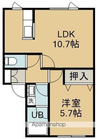 タヤコートKⅡ(1LDK/2階)の間取り写真