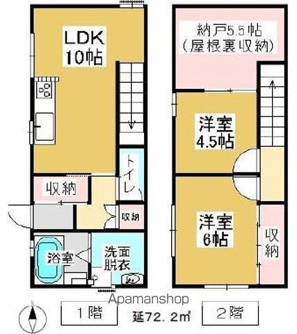 伊島町2丁目メゾネット 西(2SLDK)の間取り写真