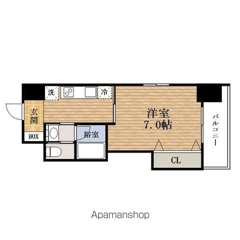 ブリリアンYUHIGAOKA(1K/6階)の間取り写真